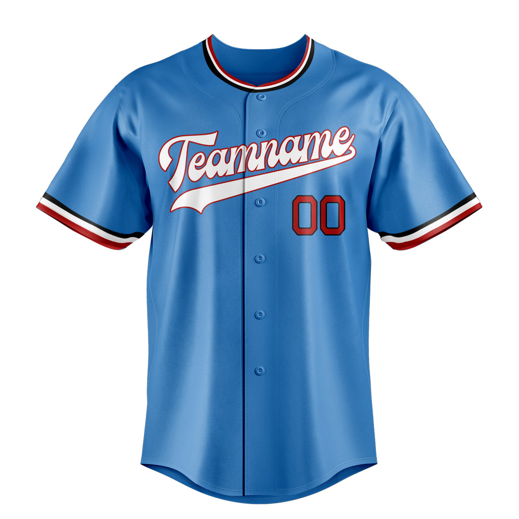 Personalized Powder Blue & White Color Fan Baseball Jersey