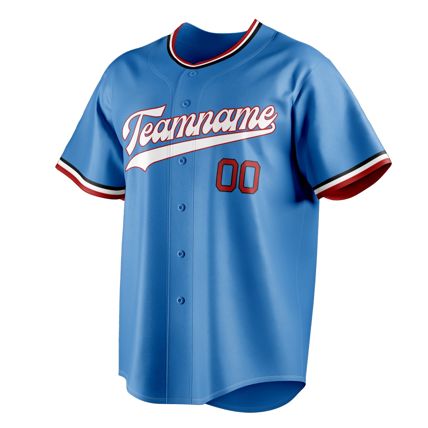 Personalized Powder Blue & White Color Fan Baseball Jersey