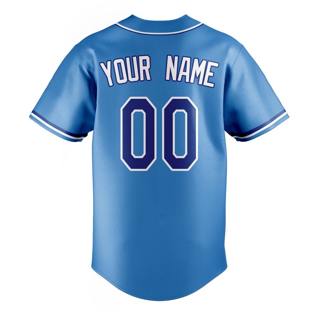Personalized Powder Blue & White Color Fan Baseball Jersey