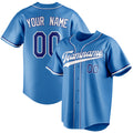 Personalized Powder Blue & White Color Fan Baseball Jersey BB01240530WY265