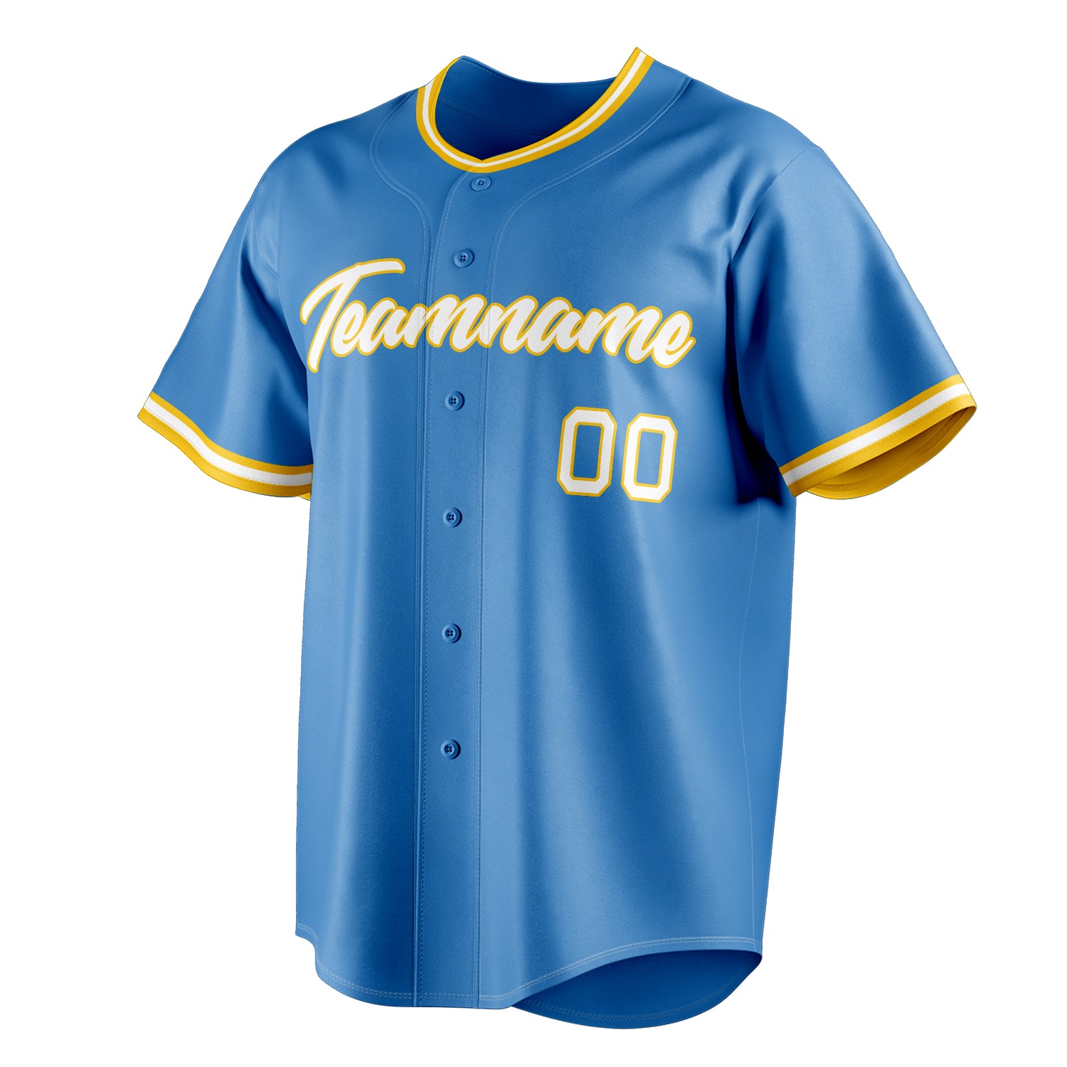 Personalized Powder Blue & White Color Fan Baseball Jersey