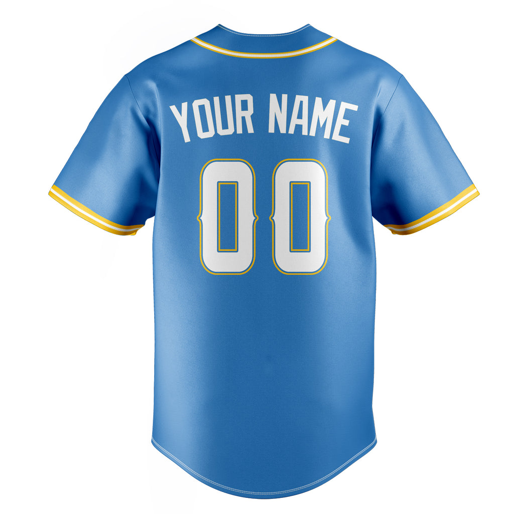 Personalized Powder Blue & White Color Fan Baseball Jersey