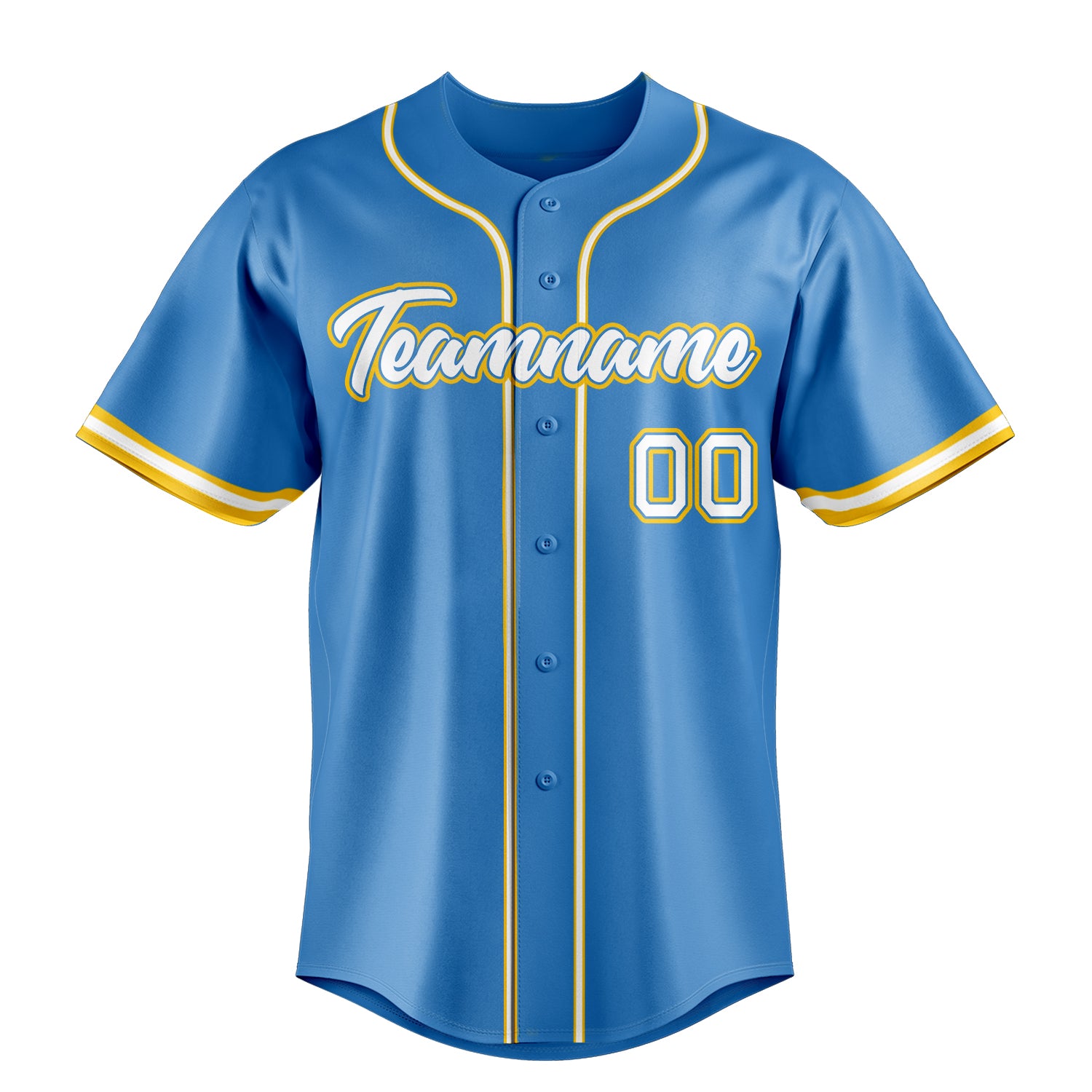 Personalized Powder Blue & White Color Fan Baseball Jersey