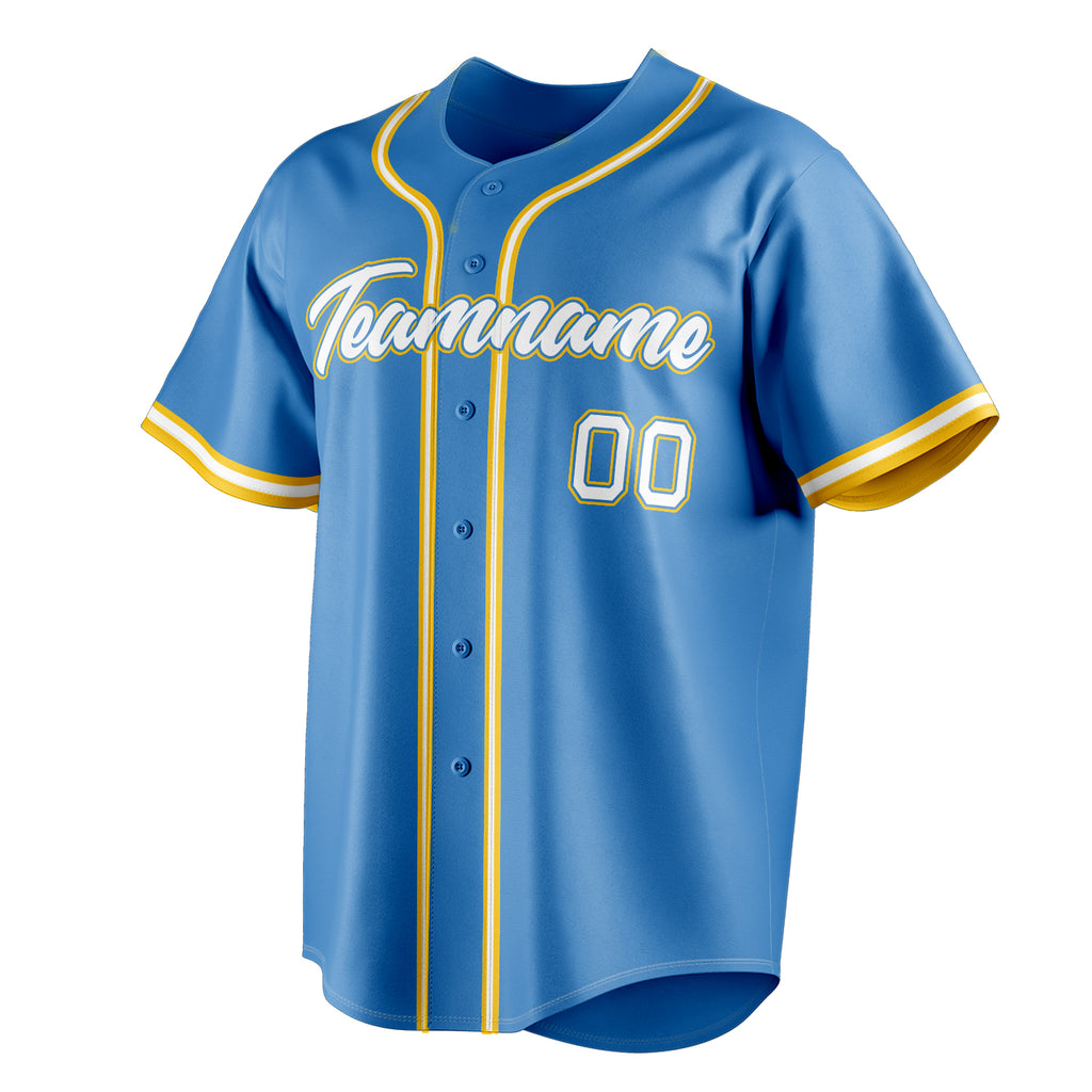 Personalized Powder Blue & White Color Fan Baseball Jersey