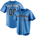 Personalized Powder Blue & Black Color Fan Baseball Jersey BB01240530WY269