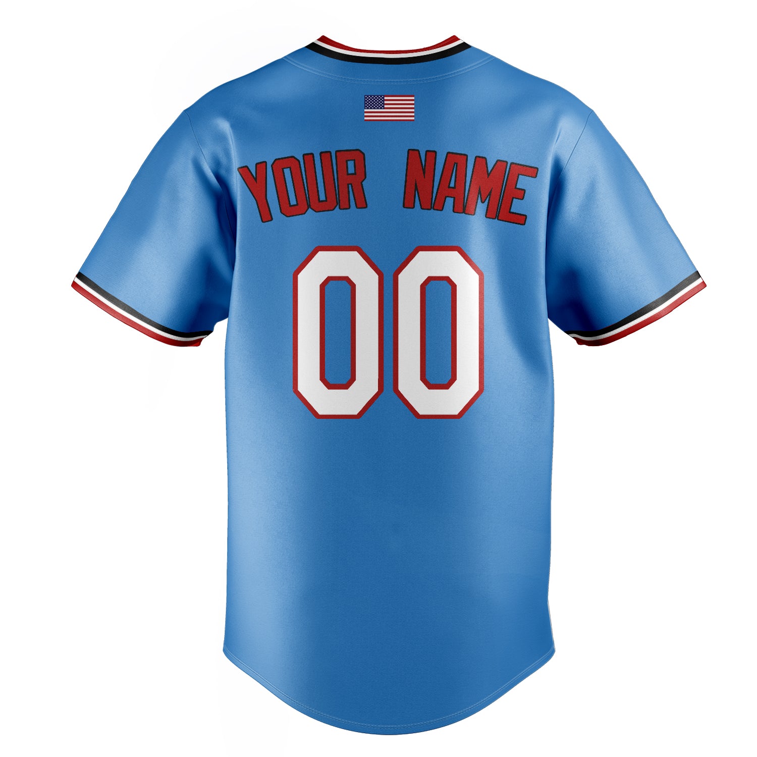 Personalized Powder Blue & White Color Fan Baseball Jersey