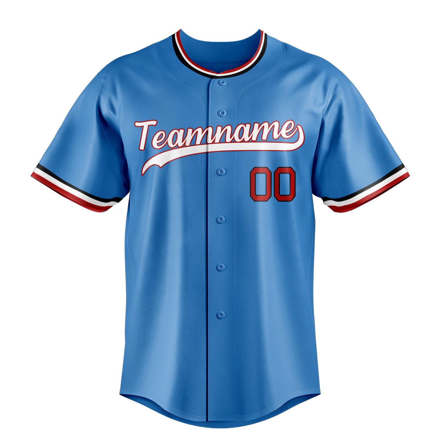 Personalized Powder Blue & White Color Fan Baseball Jersey