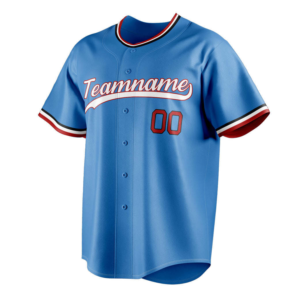 Personalized Powder Blue & White Color Fan Baseball Jersey