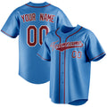 Personalized Powder Blue & Crimson Color Fan Baseball Jersey BB01240530WY272