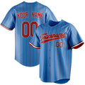 Personalized Powder Blue & Red Red Pinstripe Fan Baseball Jersey BB01240530WY273