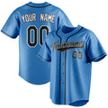 Personalized Powder Blue & Black Color Fan Baseball Jersey BB01240530WY275