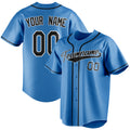 Personalized Powder Blue & Black Color Fan Baseball Jersey BB01240530WY277
