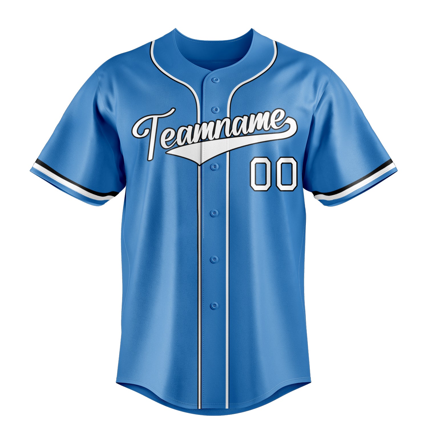 Personalized Powder Blue & White Color Fan Baseball Jersey