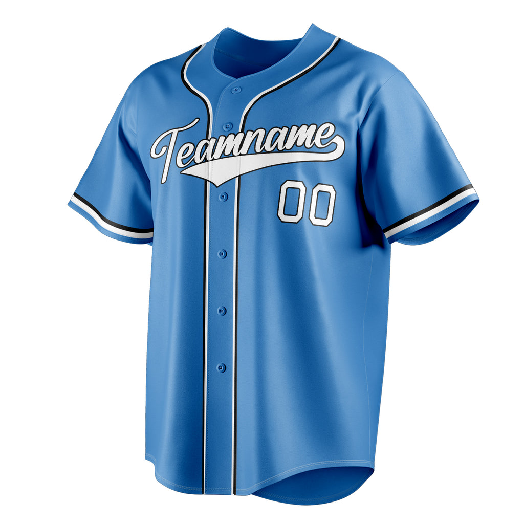 Personalized Powder Blue & White Color Fan Baseball Jersey