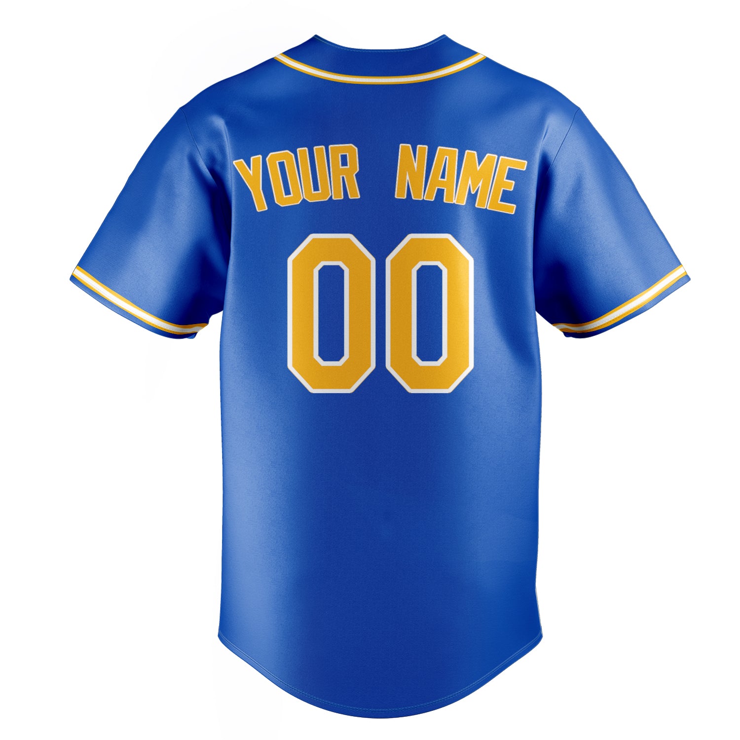 Personalized Thunder Blue & Gold Color Fan Baseball Jersey