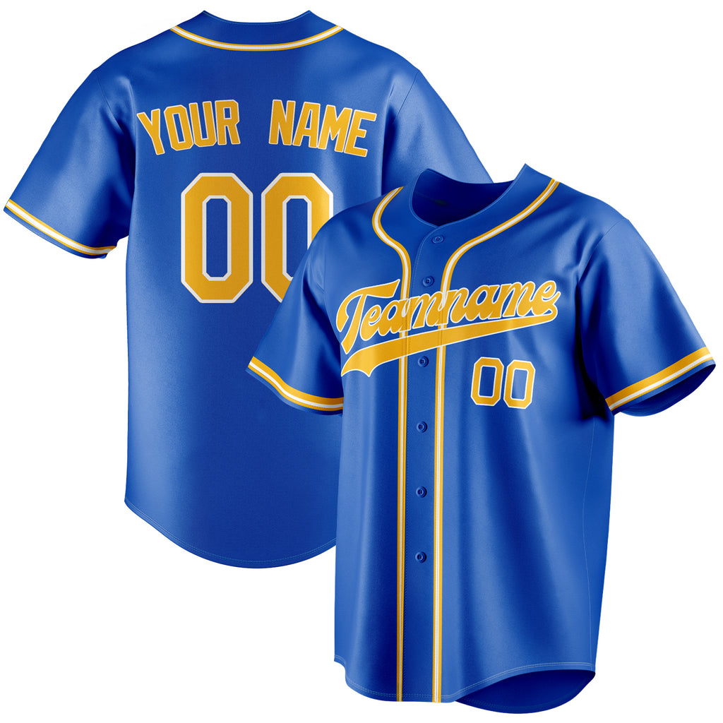 Personalized Thunder Blue & Gold Color Fan Baseball Jersey BB01240530WY340