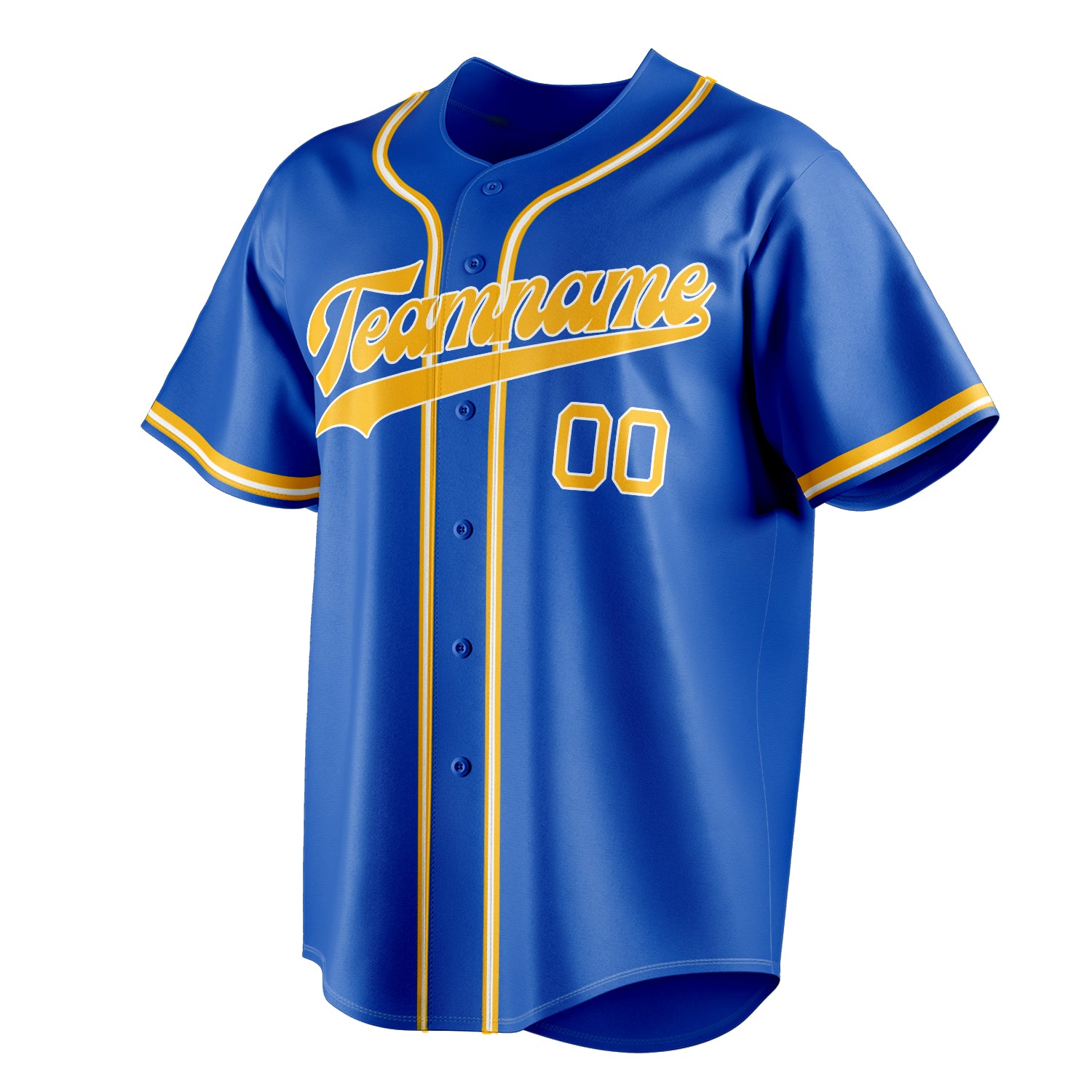 Personalized Thunder Blue & Gold Color Fan Baseball Jersey