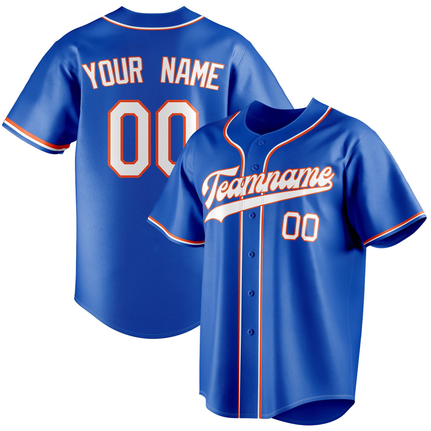 Personalized Thunder Blue & White Color Fan Baseball Jersey BB01240530WY342