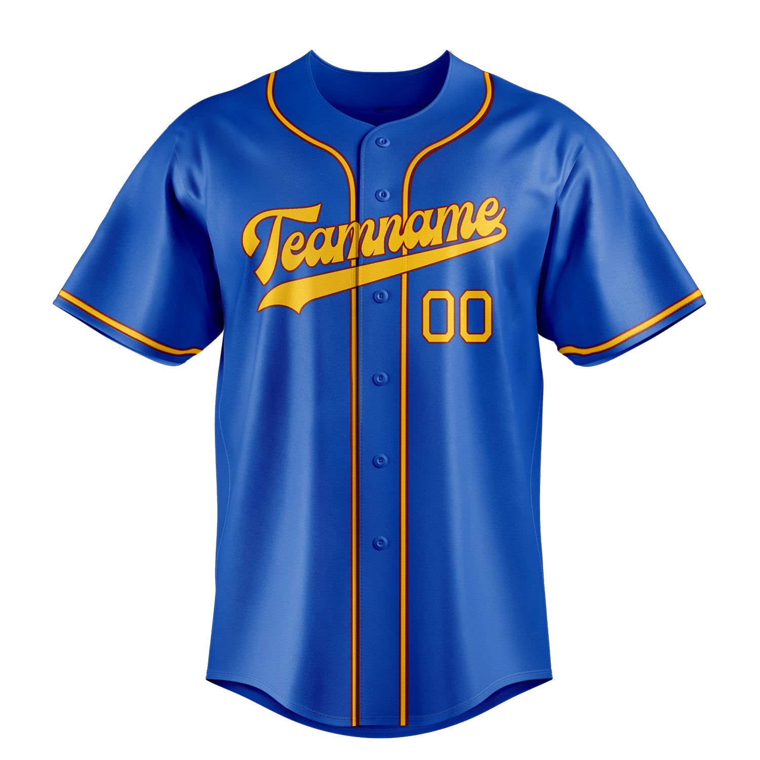 Personalized Thunder Blue & Olg Gold Color Fan Baseball Jersey