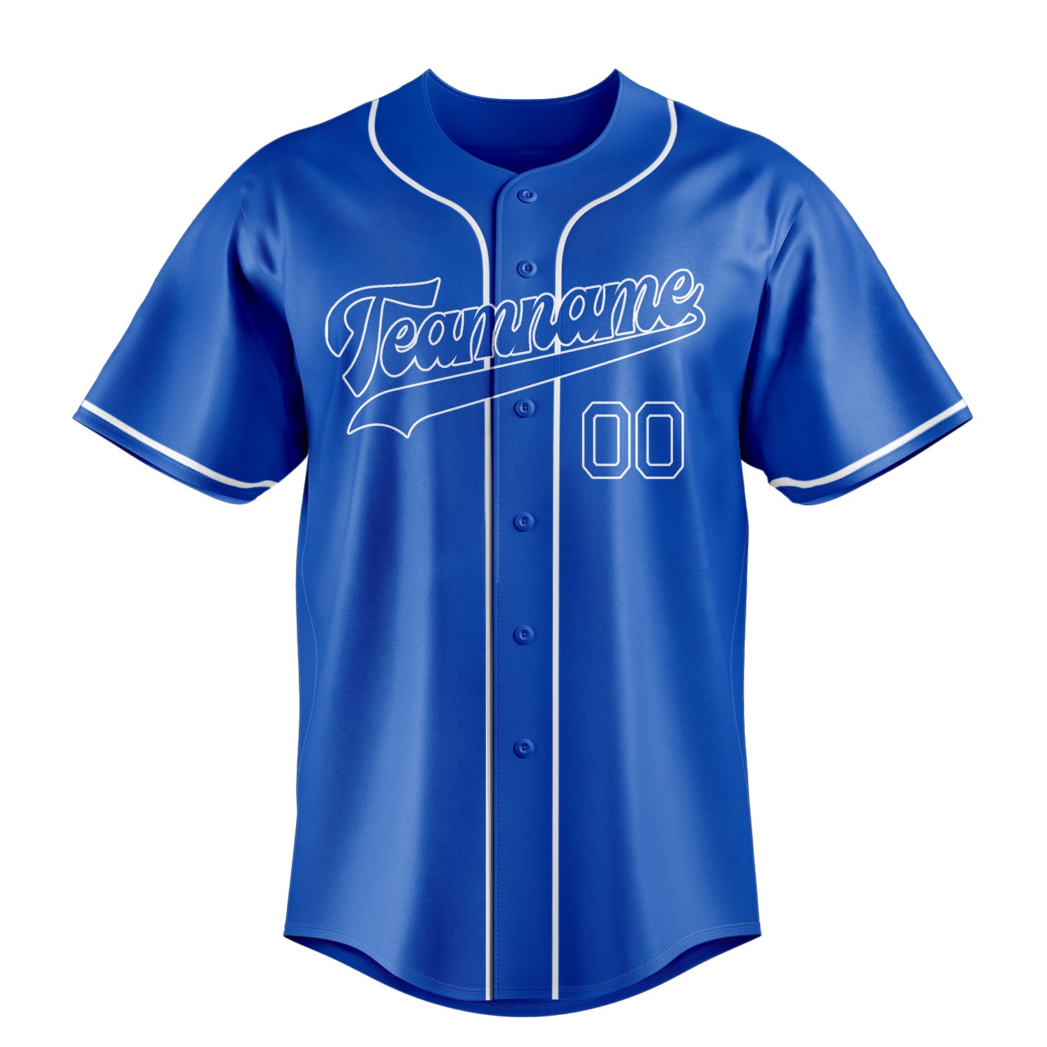 Personalized Thunder Blue & White Color Fan Baseball Jersey