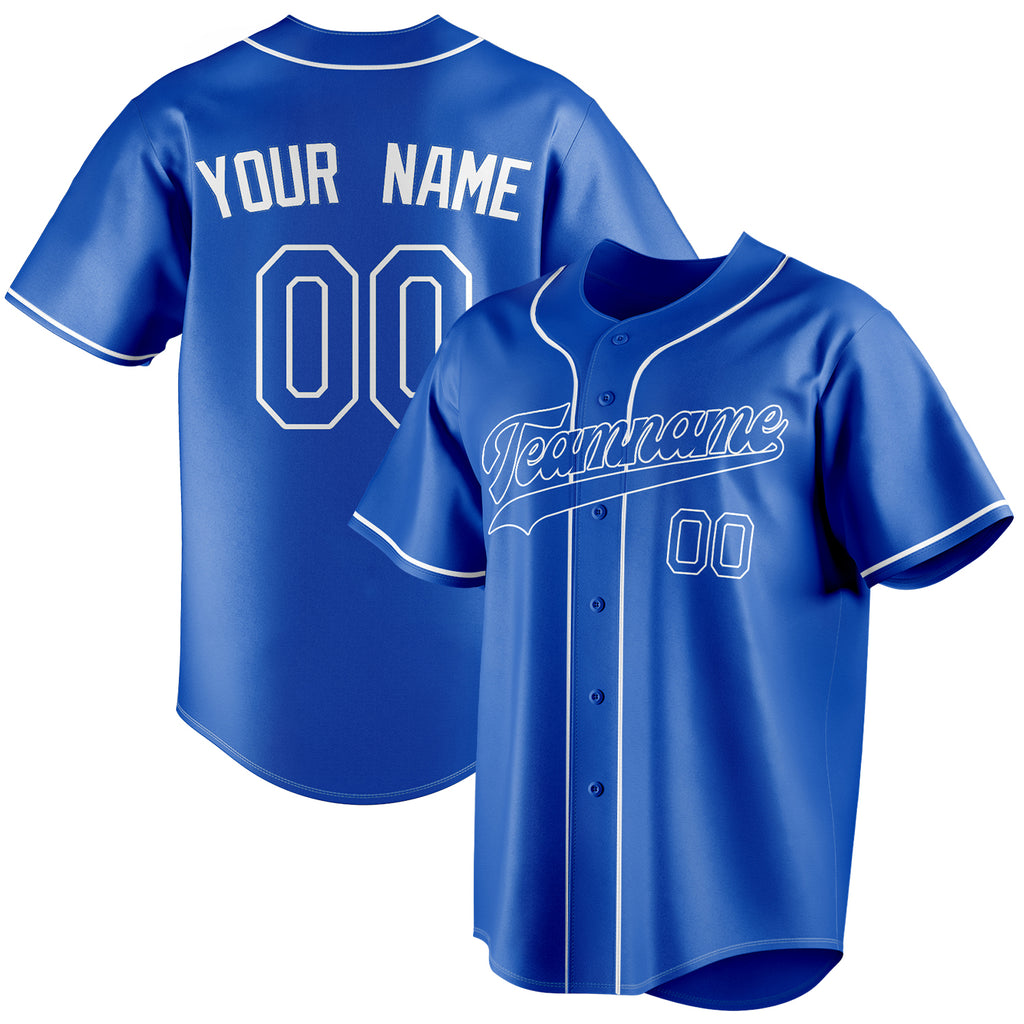 Personalized Thunder Blue & White Color Fan Baseball Jersey BB01240530WY345