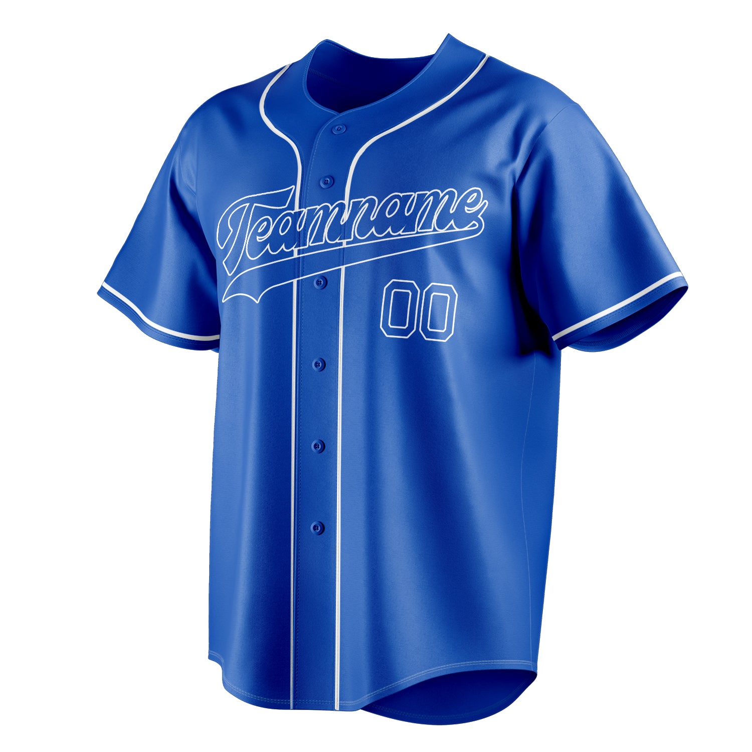 Personalized Thunder Blue & White Color Fan Baseball Jersey