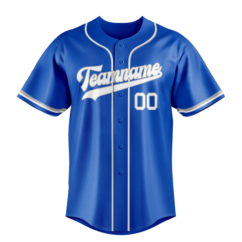 Personalized Thunder Blue & White Color Fan Baseball Jersey
