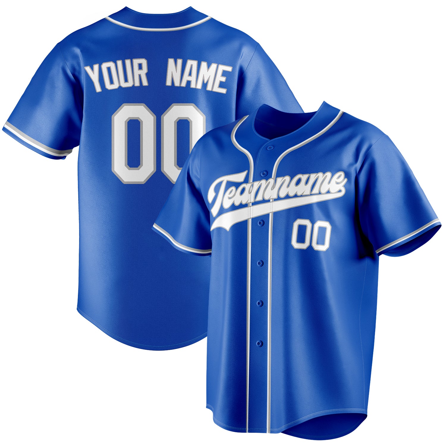 Personalized Thunder Blue & White Color Fan Baseball Jersey BB01240530WY346