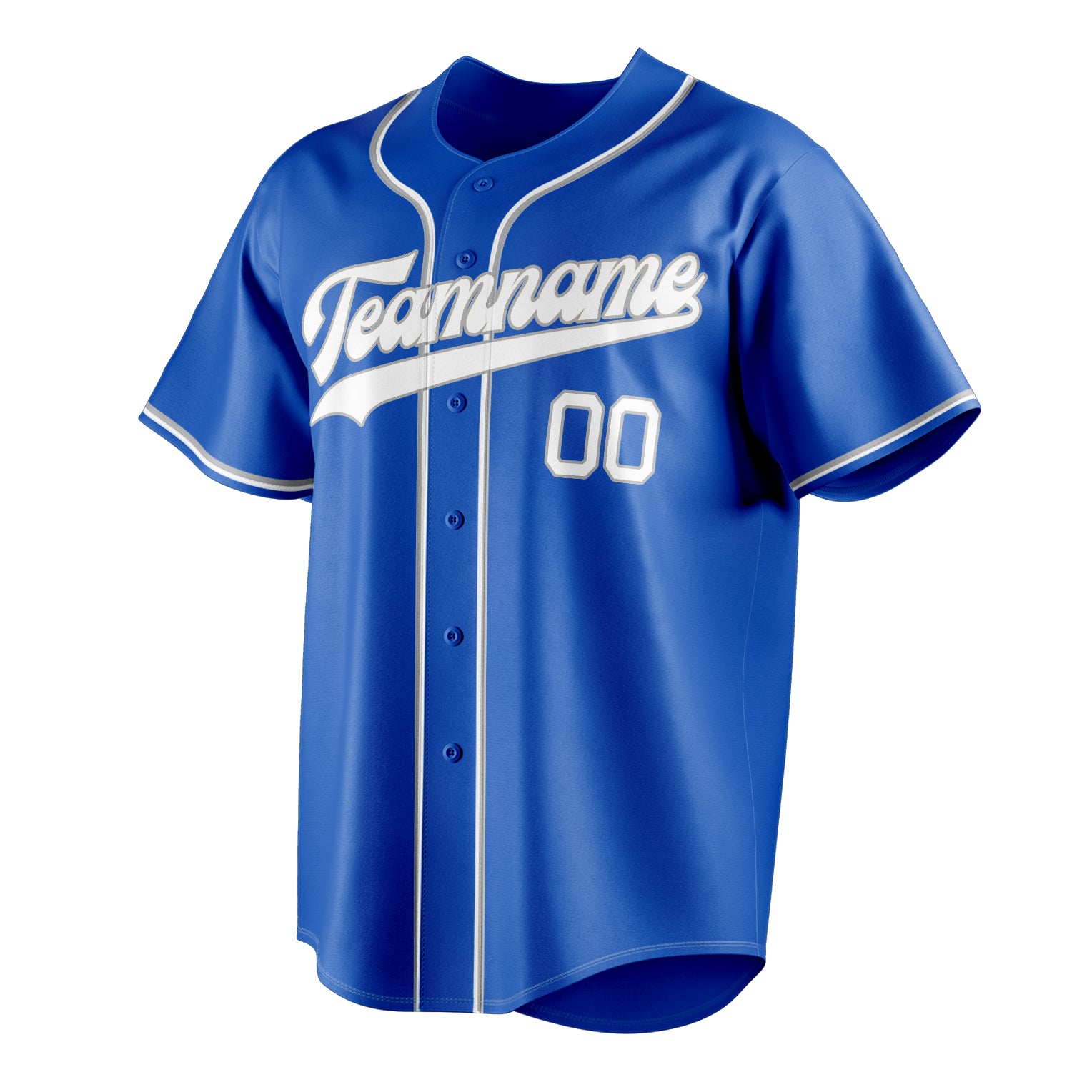 Personalized Thunder Blue & White Color Fan Baseball Jersey