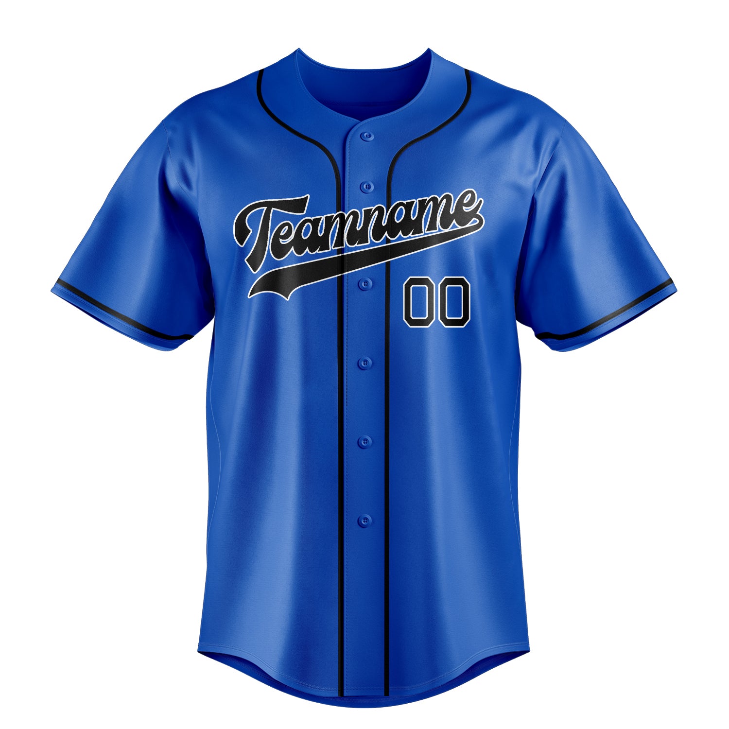 Personalized Thunder Blue & Black Color Fan Baseball Jersey