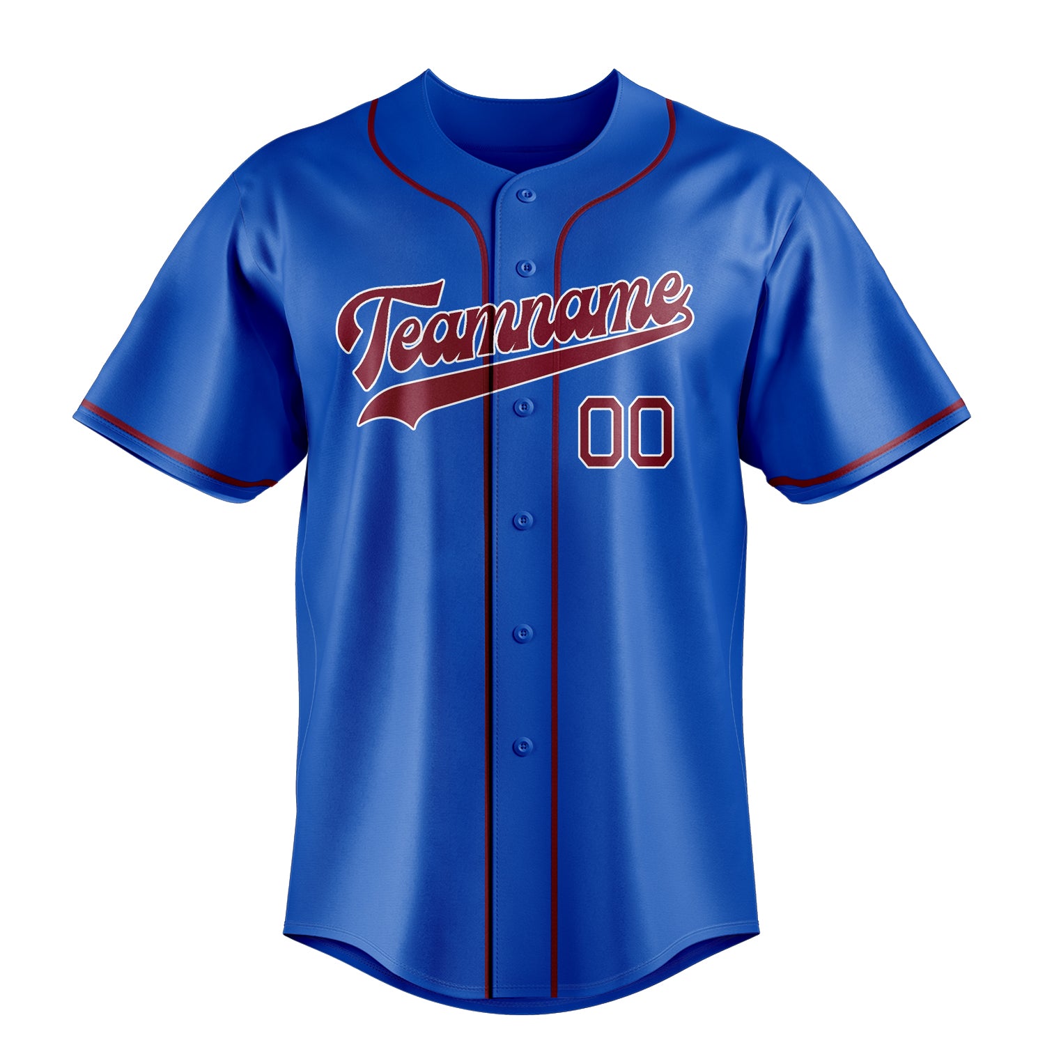 Personalized Thunder Blue & Crimson Color Fan Baseball Jersey