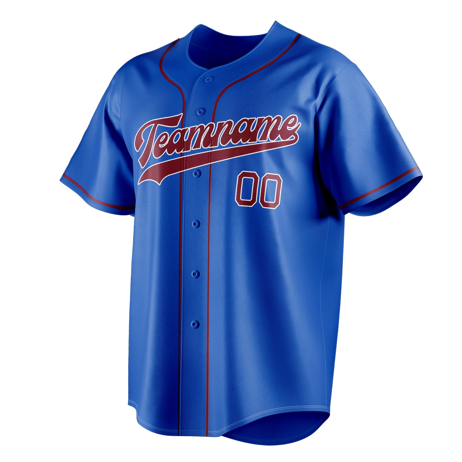 Personalized Thunder Blue & Crimson Color Fan Baseball Jersey