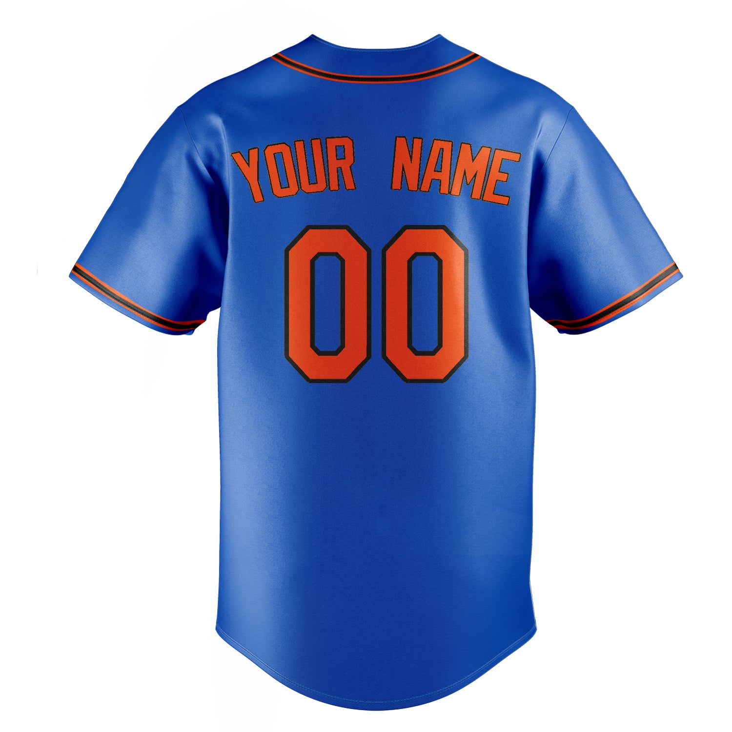 Personalized Thunder Blue & Orange Color Fan Baseball Jersey