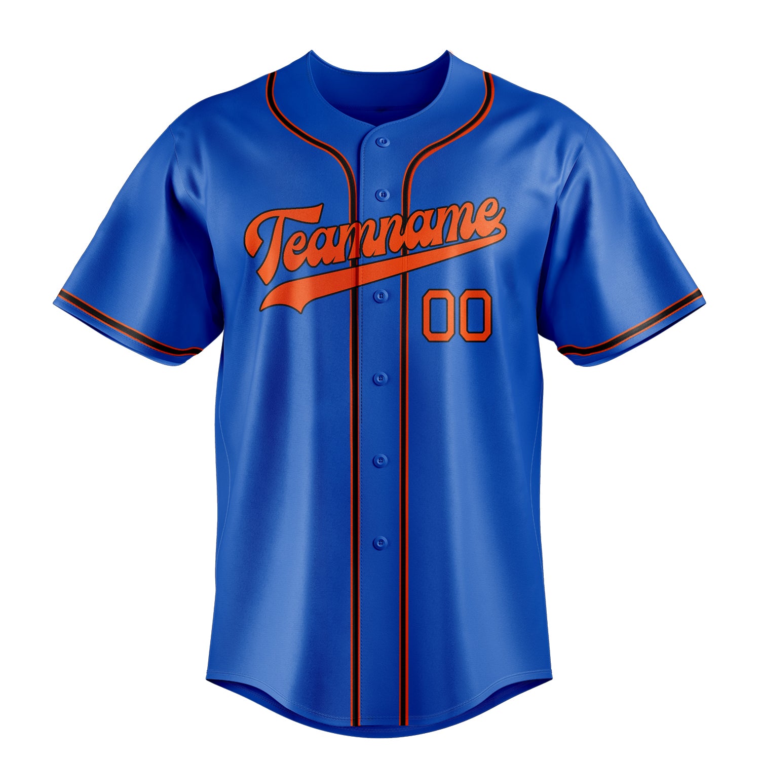 Personalized Thunder Blue & Orange Color Fan Baseball Jersey