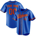 Personalized Thunder Blue & Orange Color Fan Baseball Jersey BB01240530WY349