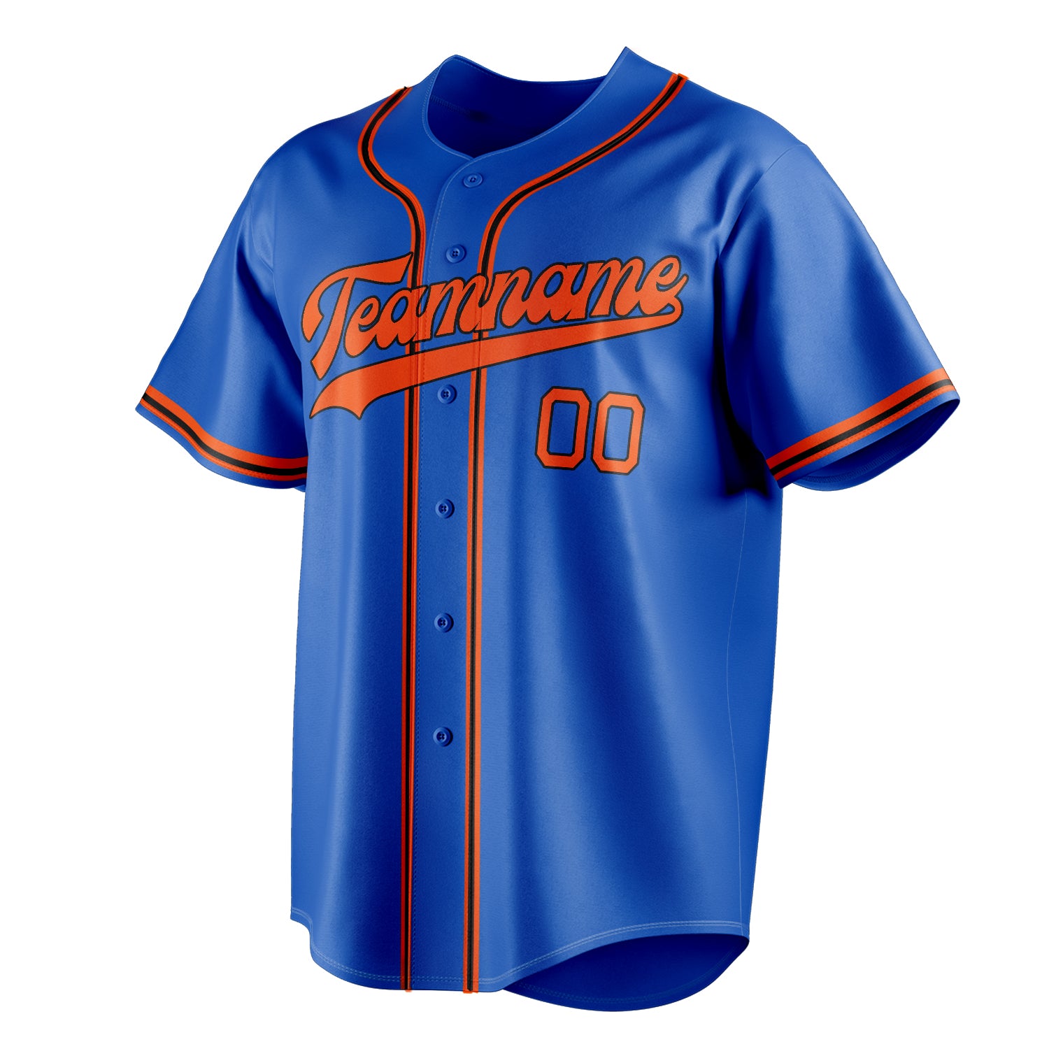 Personalized Thunder Blue & Orange Color Fan Baseball Jersey