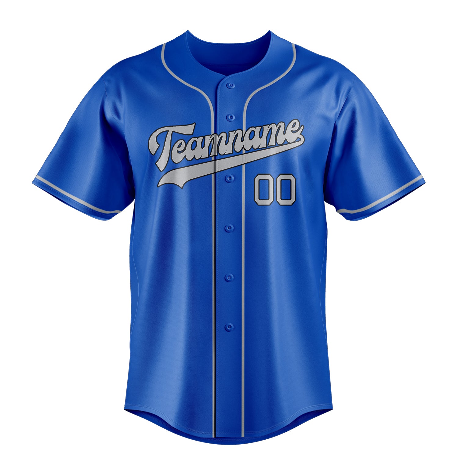 Personalized Thunder Blue & Gray Color Fan Baseball Jersey
