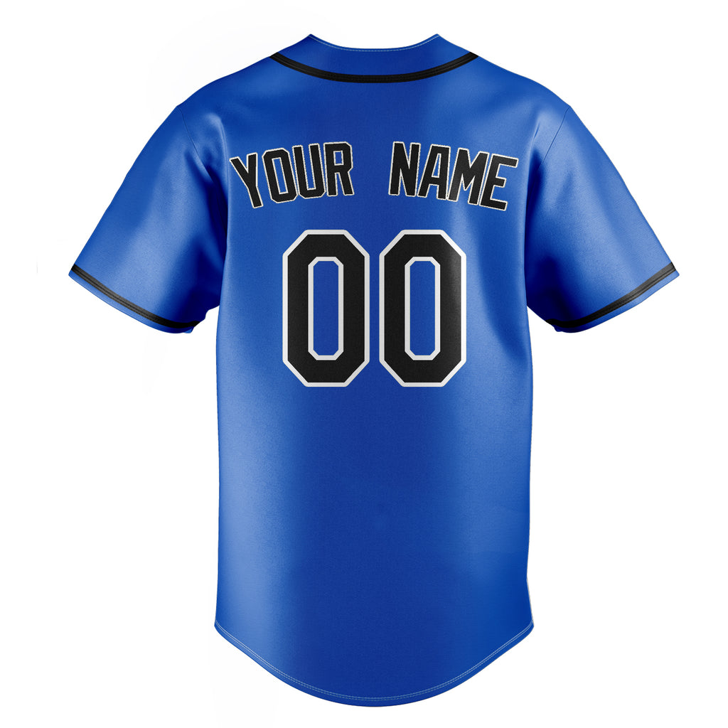 Personalized Thunder Blue & Black Color Fan Baseball Jersey