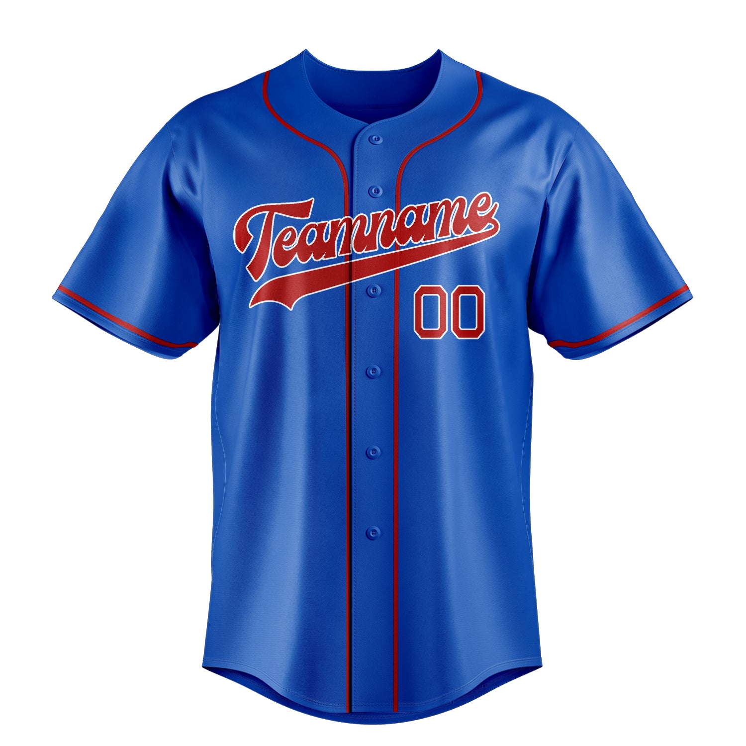 Personalized Thunder Blue & Crimson Color Fan Baseball Jersey