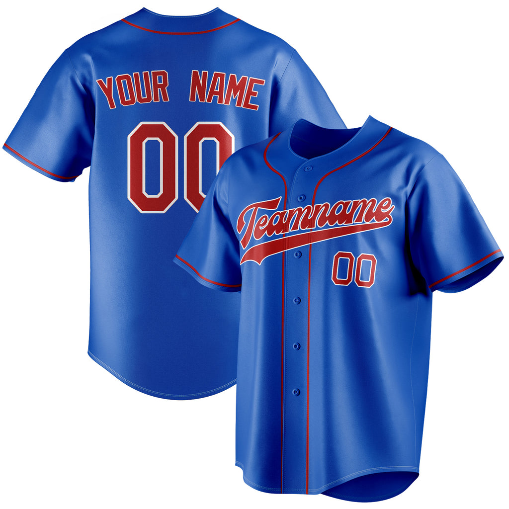 Personalized Thunder Blue & Crimson Color Fan Baseball Jersey BB01240530WY353