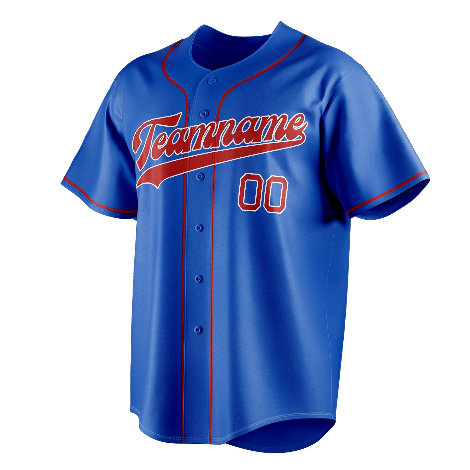 Personalized Thunder Blue & Crimson Color Fan Baseball Jersey