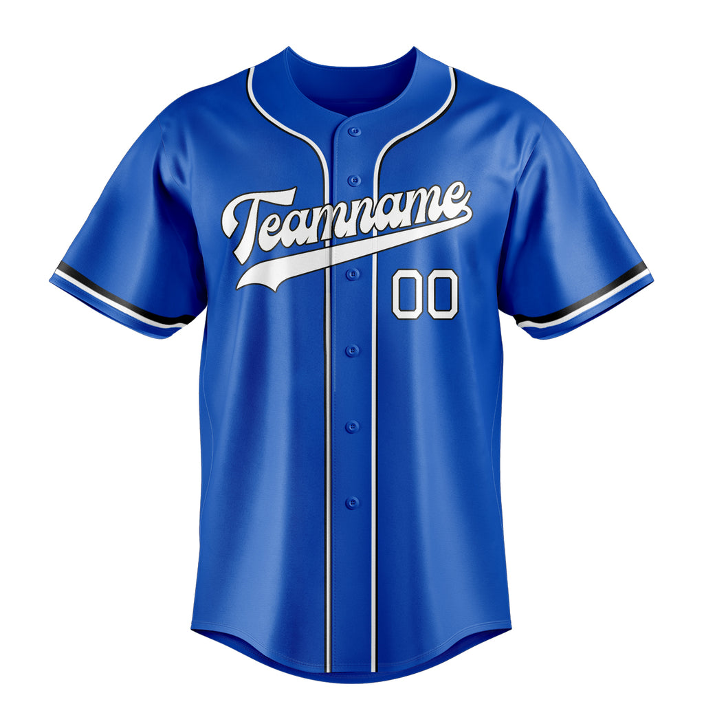 Personalized Thunder Blue & White Color Fan Baseball Jersey