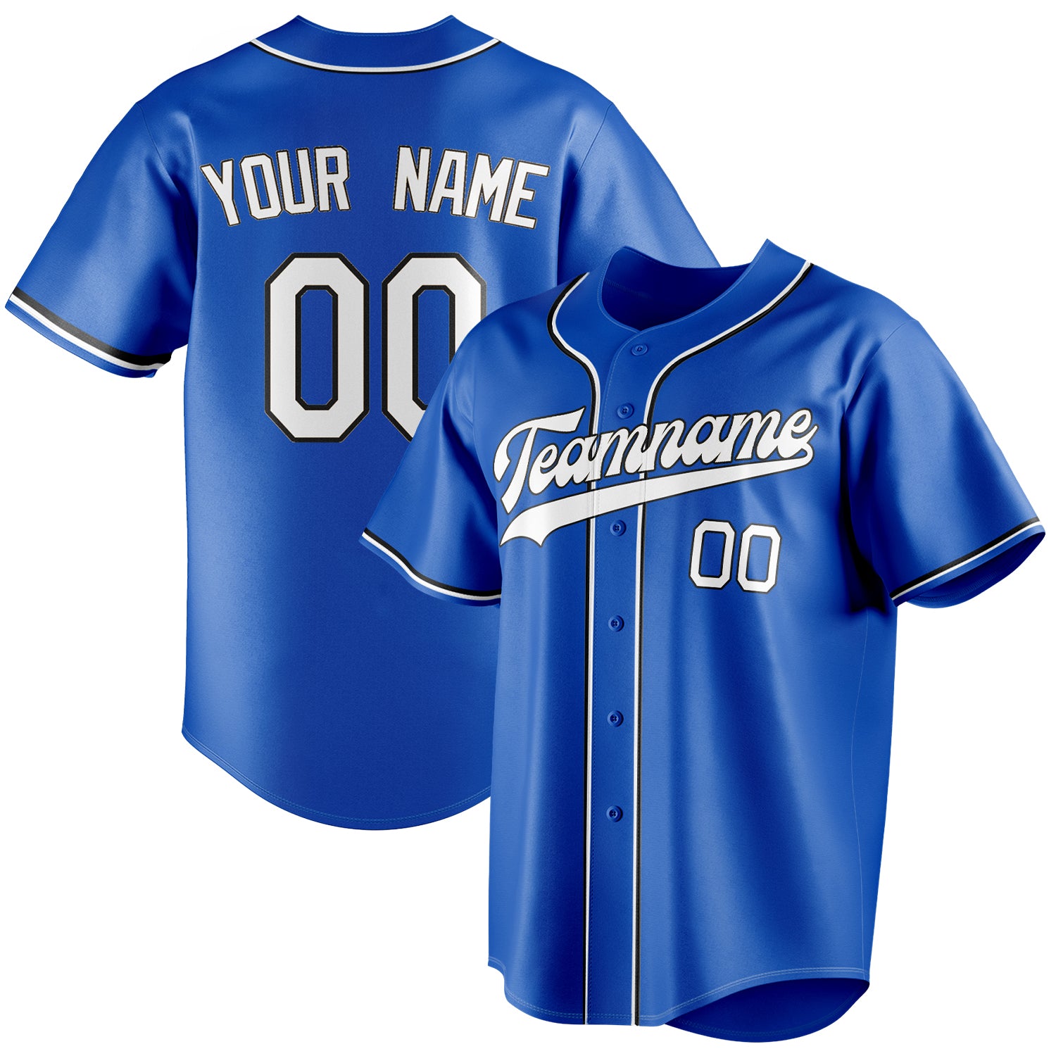 Personalized Thunder Blue & White Color Fan Baseball Jersey BB01240530WY354