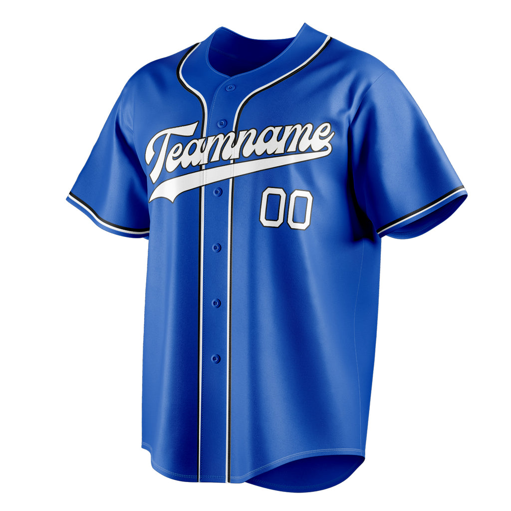 Personalized Thunder Blue & White Color Fan Baseball Jersey