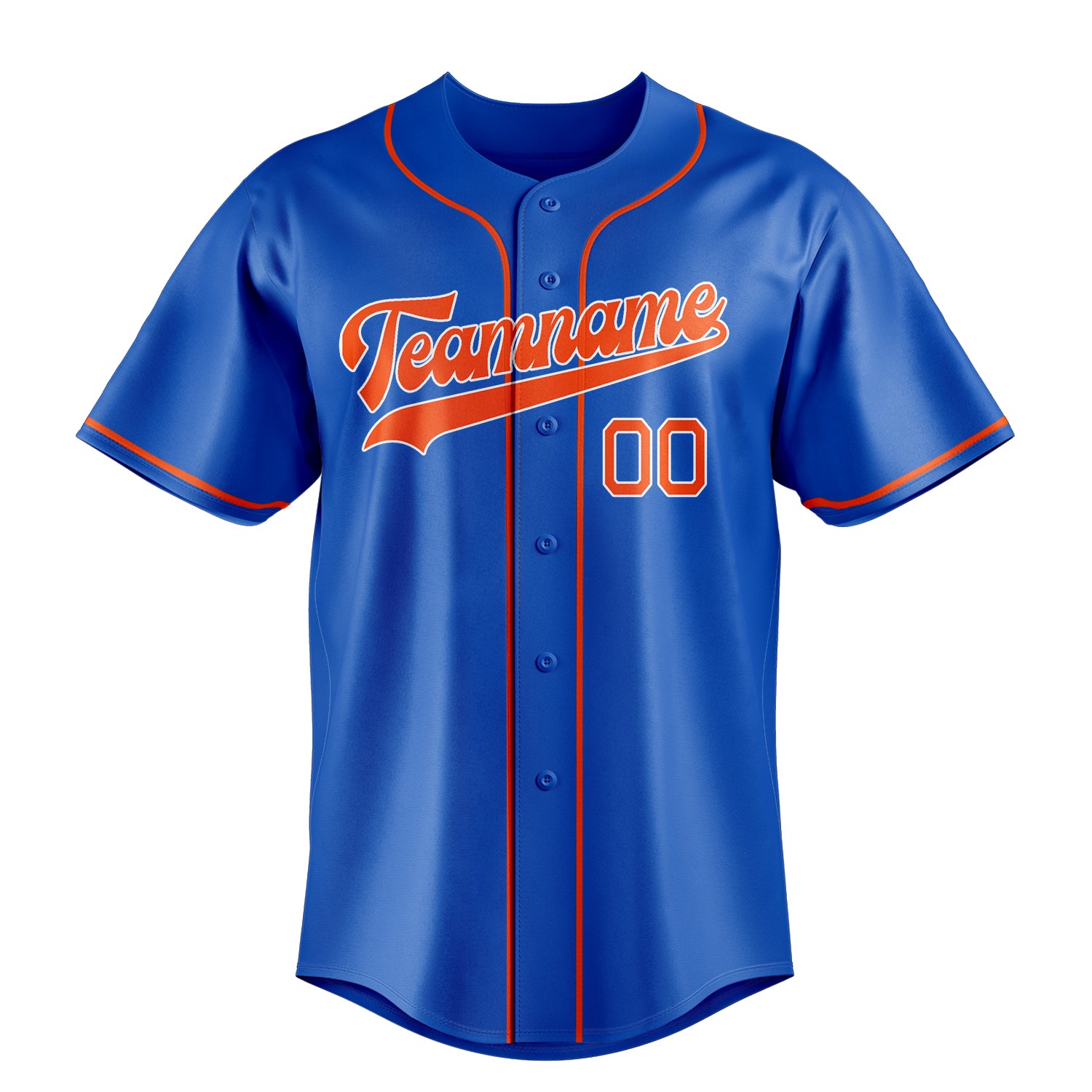 Personalized Thunder Blue & Orange Color Fan Baseball Jersey