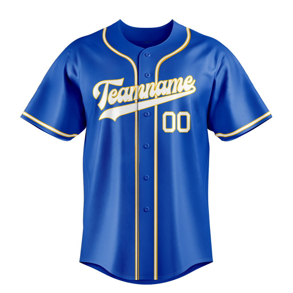 Personalized Thunder Blue & White Color Fan Baseball Jersey