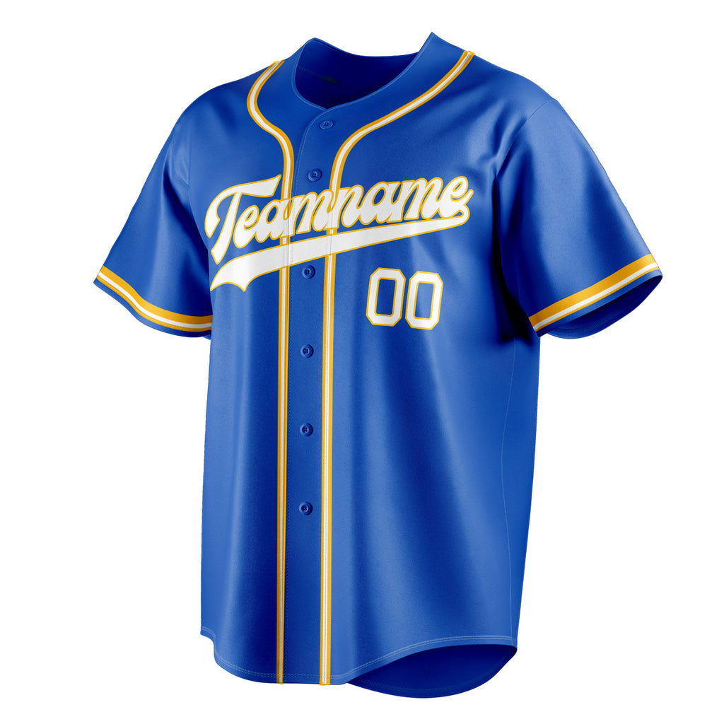 Personalized Thunder Blue & White Color Fan Baseball Jersey
