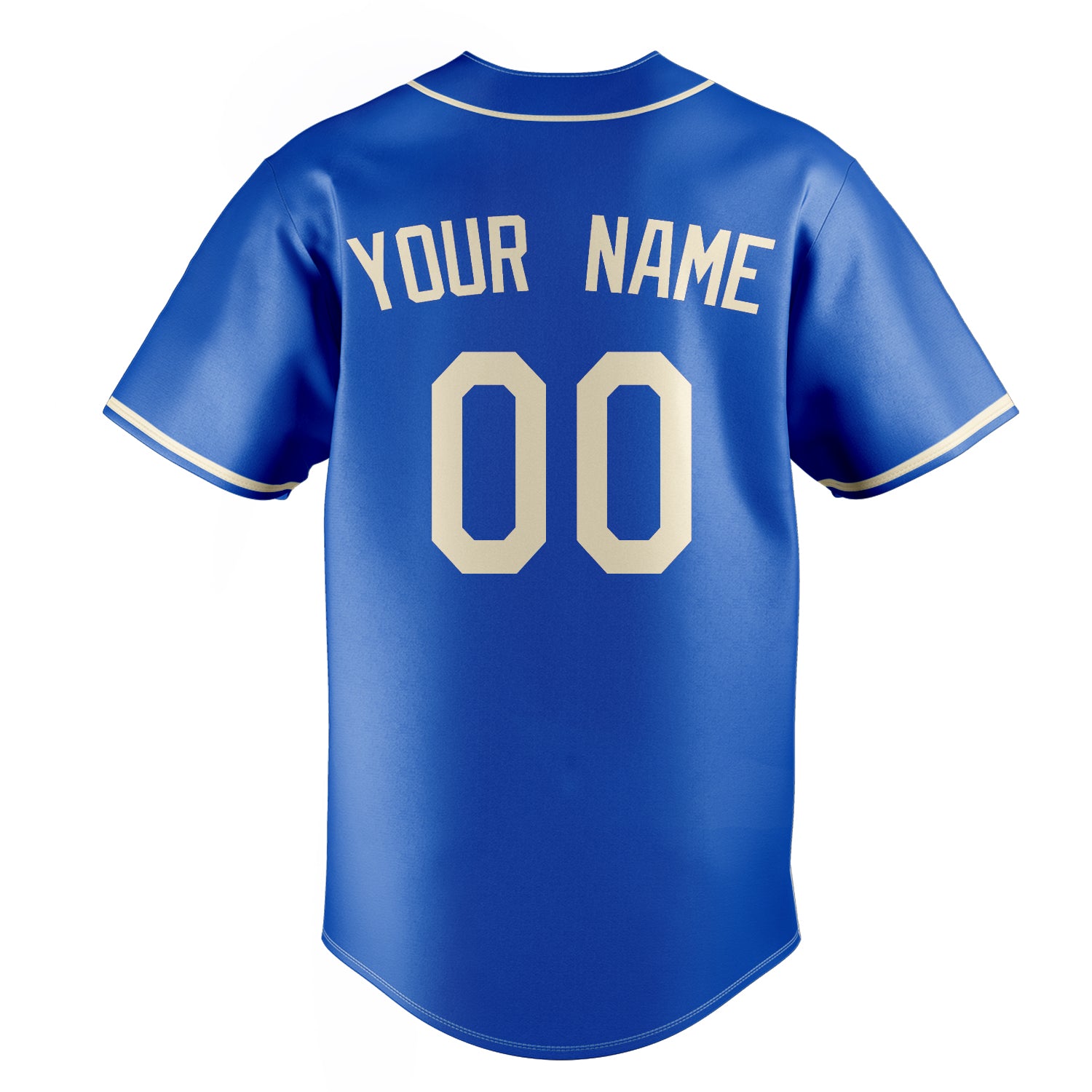 Personalized Thunder Blue & Cream Color Fan Baseball Jersey