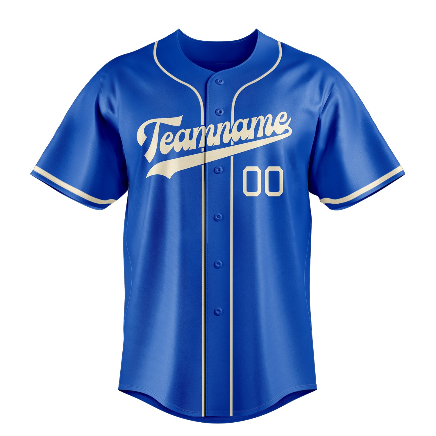Personalized Thunder Blue & Cream Color Fan Baseball Jersey