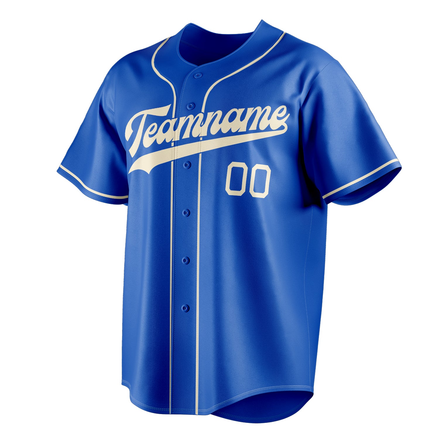 Personalized Thunder Blue & Cream Color Fan Baseball Jersey